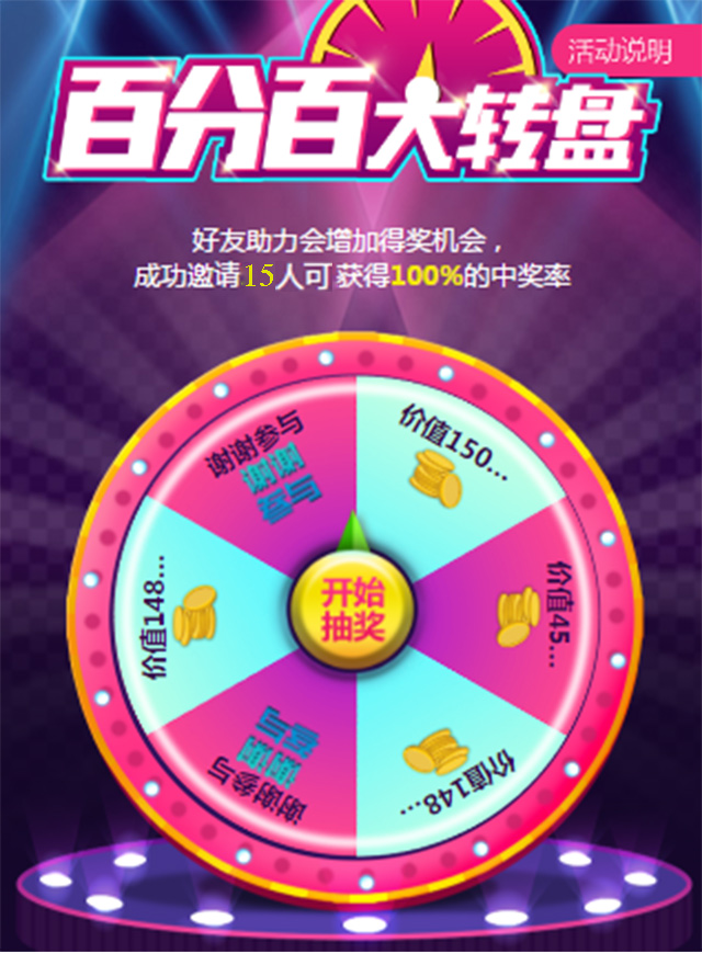 微信百分百大转盘小程序游戏开发案例